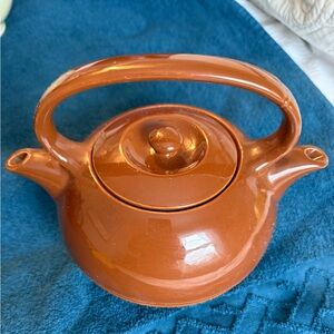 Vintage Twinspout Brown Ceramic Teapot